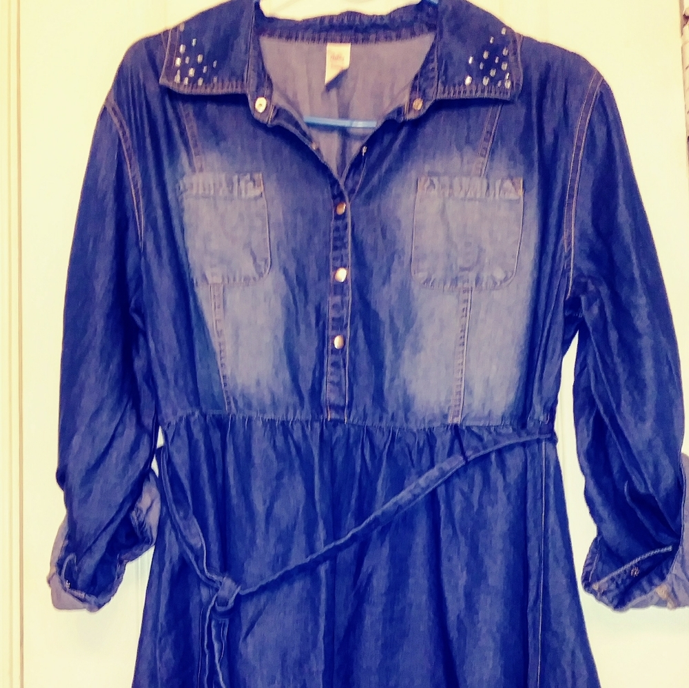 Justice plus size girls denim dress